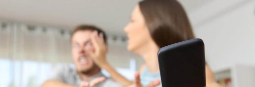 couple fights has conflict woman stealing boyfriend phone while he feeling angry trying to get back