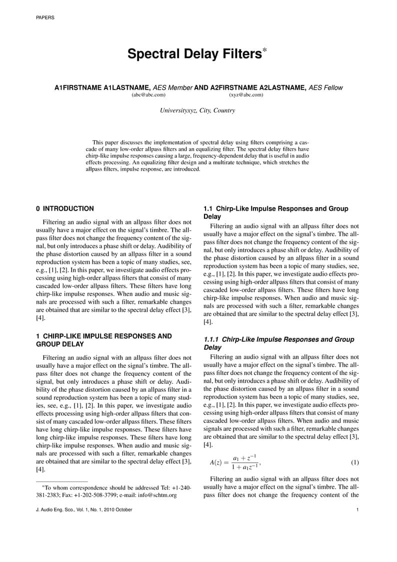 Journal of the Audio Engineering Society (JAES) template