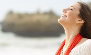 woman happy face smiling gratitude life