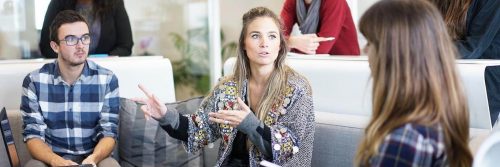 business people sits in office discussing talking