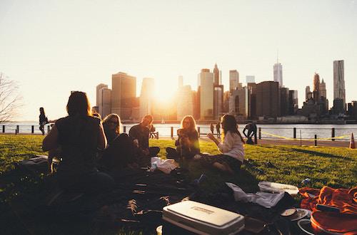 group of friends having a picnic