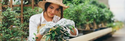 woman enjoys gardening