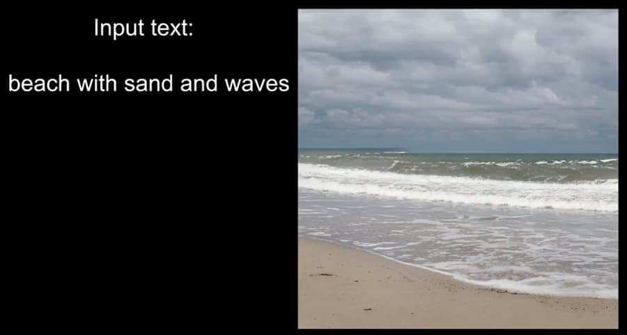 In the 'text input' modality, the user describes a scene, and PoE-GAN randomly generates an apposite image.