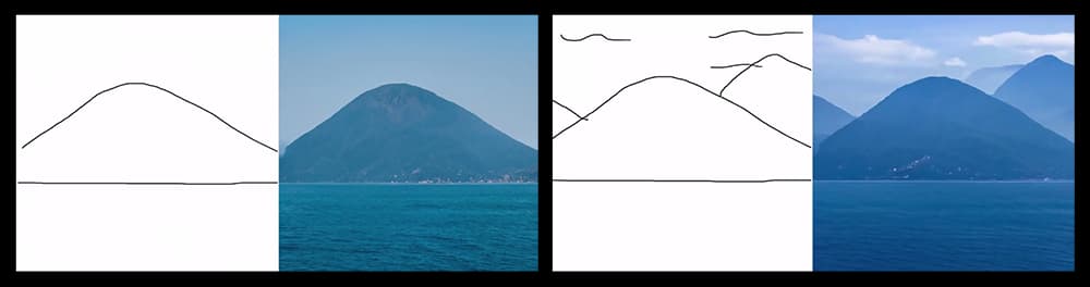 PoE-GAN, like its predecessor GauGAN, can dynamically interpret crude sketches into detailed and photorealistic scenes.